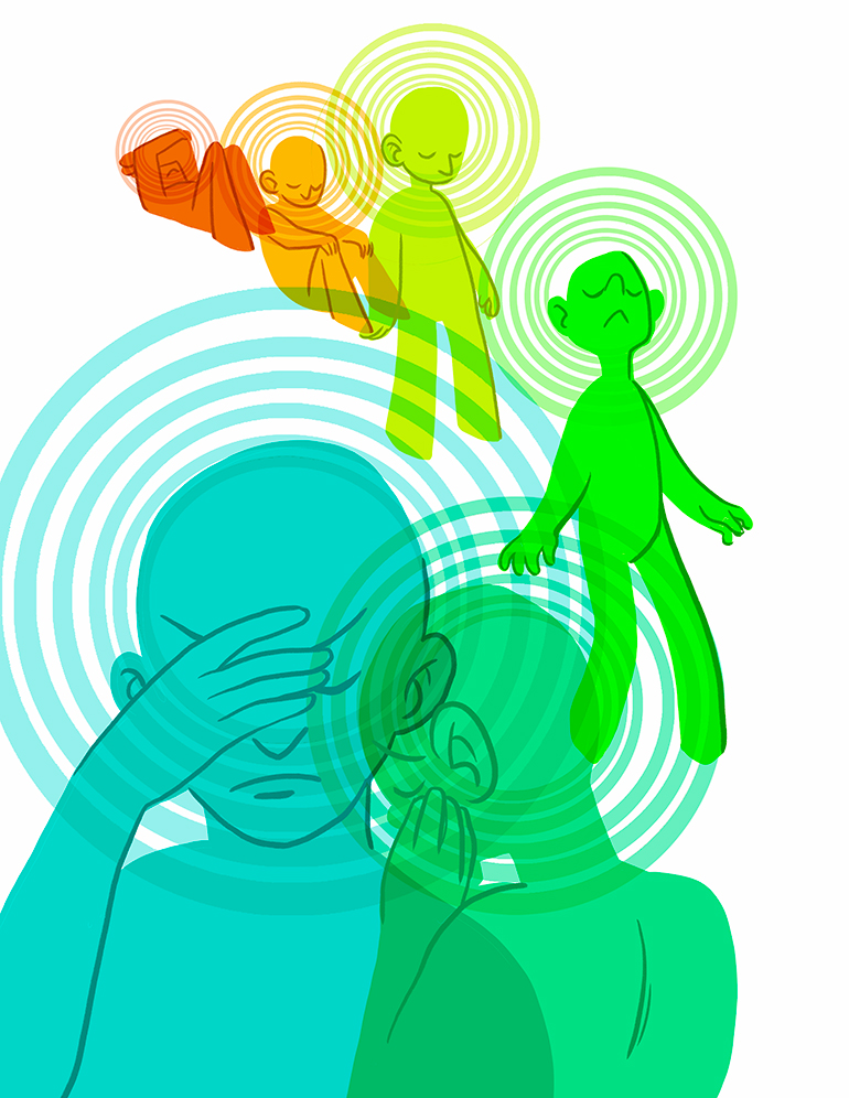 The author recovers, getting up off the floor in a colorful psychedelic haze.