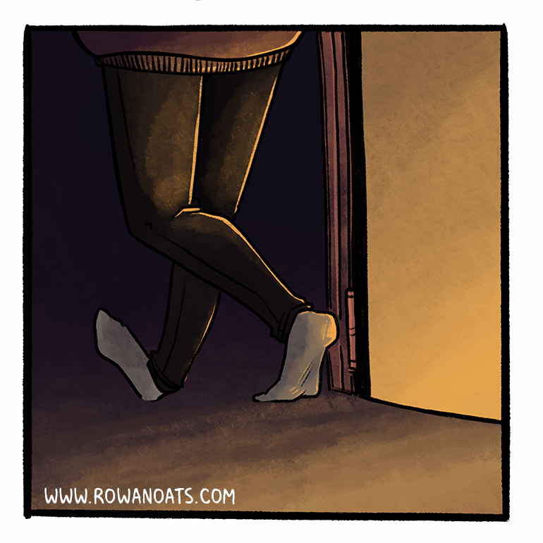 Panel seven. They leave the room.