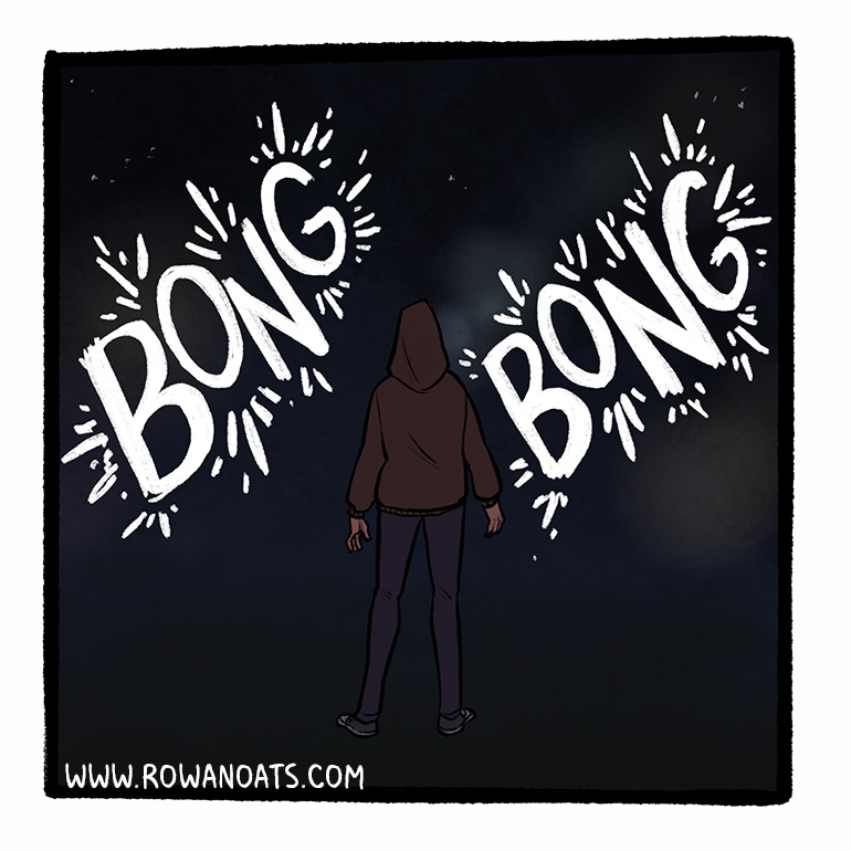 Panel twenty-two. The clock strikes twelve. Our protagonist waits with baited breath.